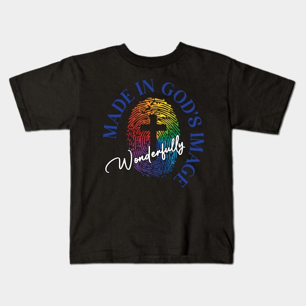 Wonderfully Made In God's Image Kids T-Shirt by Teebevies